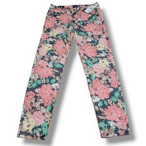 i jeans by Buffalo Floral Skinny Jeans - Pink & Green on Black